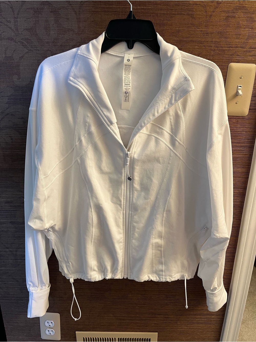 lululemon athletica White Zip-Up Bomber Jacket
